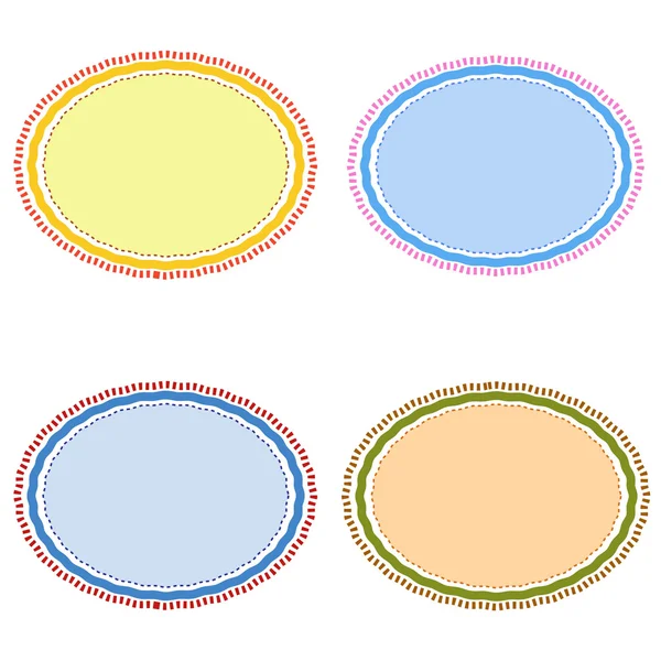Bruin, blauw, licht blauw en geel cirkel frames voor ontwerp — Stockfoto