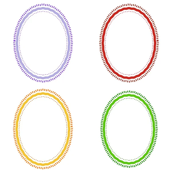 Green, Yellow, Purple and Red of Circle Frames for Design — Stock Photo, Image