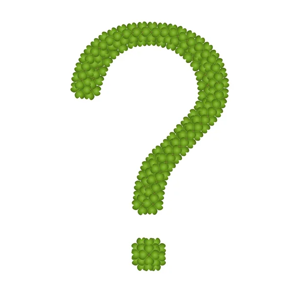 Soru işareti bir dört yapraklı karanfil — Stok fotoğraf