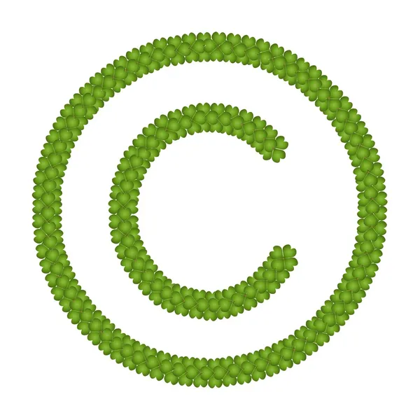 Een vier klavertje van copyright-teken — Stockfoto