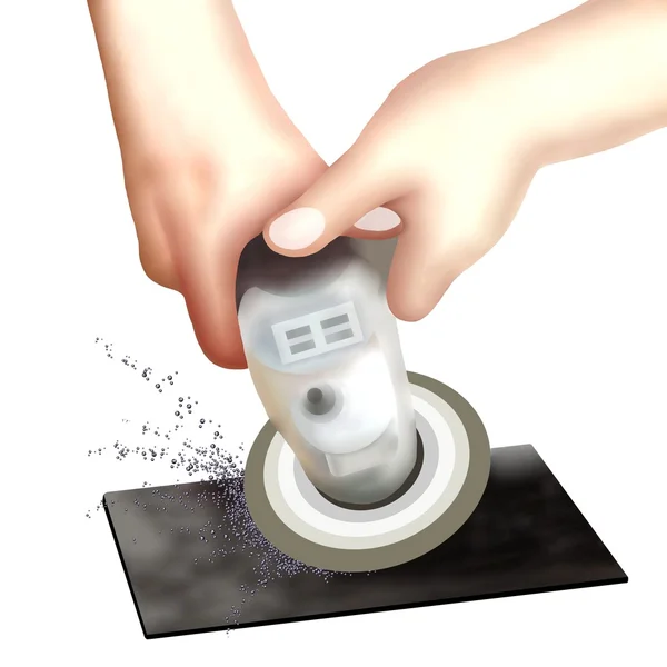 Human Hand Working with A Power Grinder — Stock Photo, Image