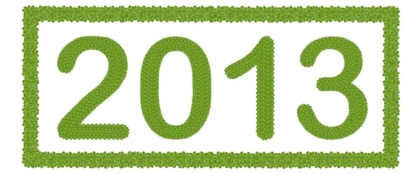 Four Leaf Clover of New Year 2013 in Rectangle Frame — Stock Photo, Image