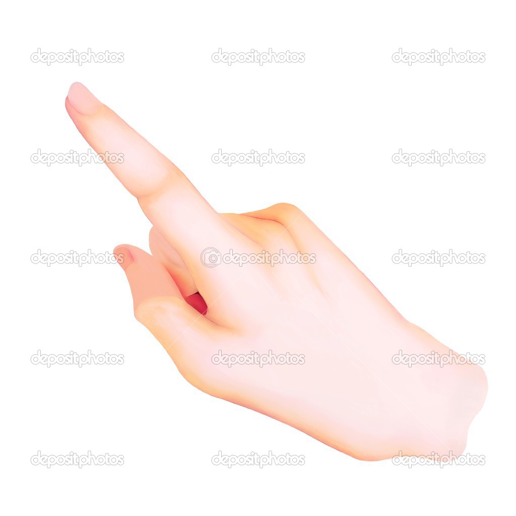 Hand Up with Pointing or Pushing Finger