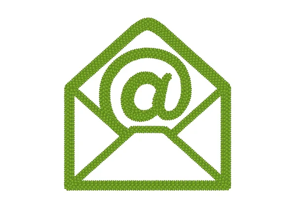 Vierblättriges Kleeblatt mit offenem Briefumschlag-Symbol — Stockfoto