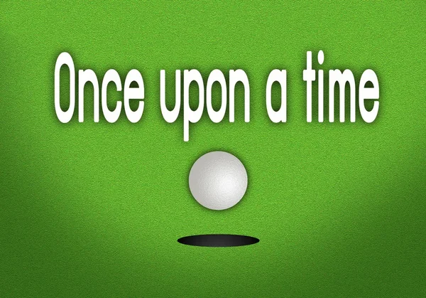 Once Upon A Time Putted Golfball Dropping into The Cup — Stock Photo, Image