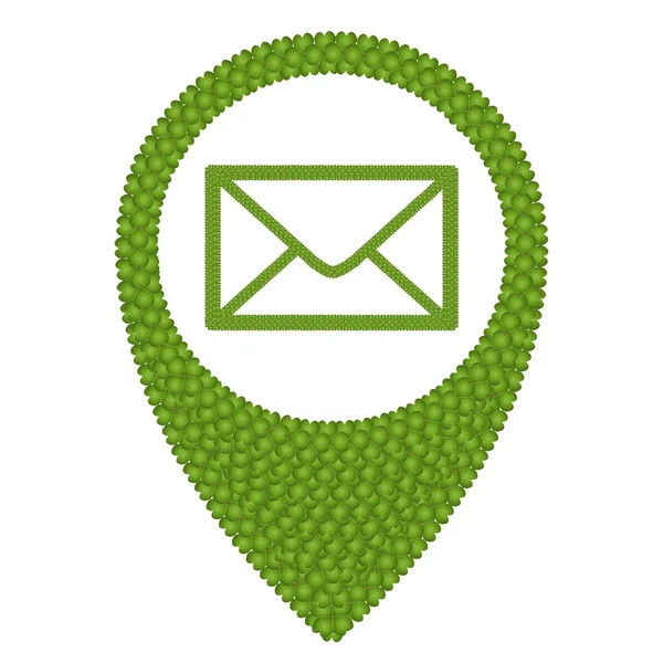 Vierblättriges Kleeblatt mit Umschlag im Navigationssymbol — Stockfoto