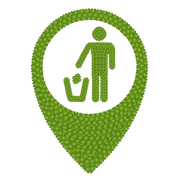 Vier klavertje van recycling pictogram in navication pictogram — Stockfoto