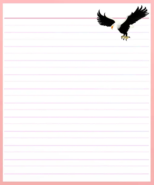 Águia sobre papel forrado de cor rosa — Fotografia de Stock