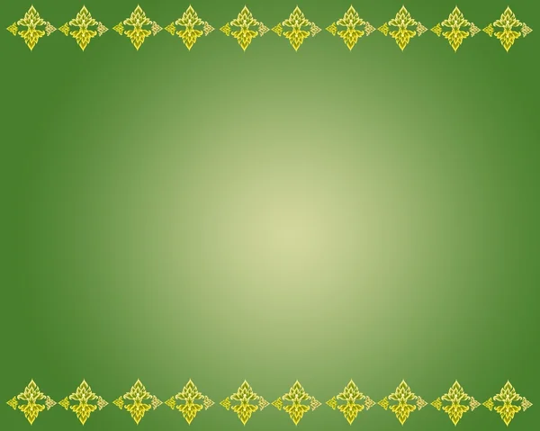 Padrão de flor dourada em texturas de fundo verde — Fotografia de Stock