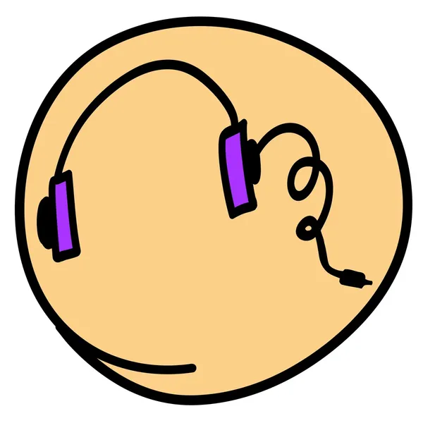 Ένα κεφάλι τηλέφωνο σε στρογγυλό κίτρινο φόντο — Διανυσματικό Αρχείο