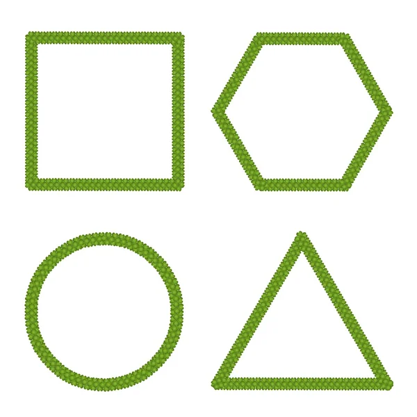 Zestaw obiektów geometrycznych czterech liści koniczyny — Zdjęcie stockowe