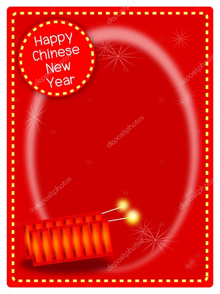 Voctor of Two Firecrackers on Chinese New Year Background