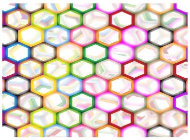 Multi renk arka plan üzerinde altıgen