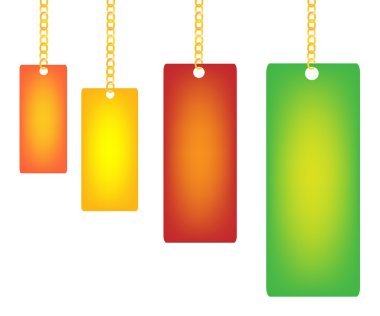 goldenl zincir halinde tutan dikdörtgen etiket