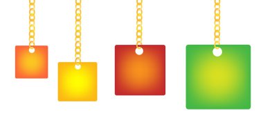 goldenl zincir halinde tutan kare etiketi