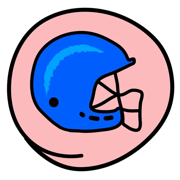 Un casque de football sur fond rond rose — Image vectorielle