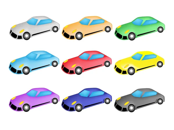 Conjunto de ilustração colorida de Ícone de carro esportivo — Vetor de Stock