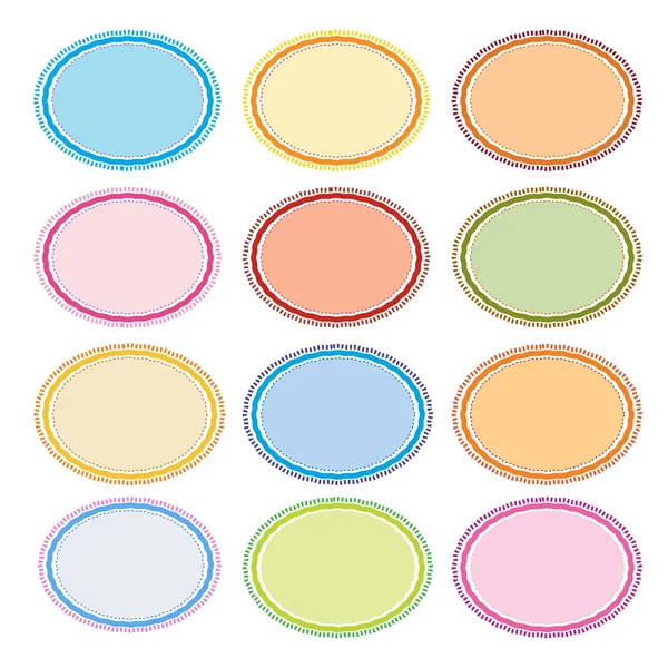 Kleurrijke illustratie set ovale frames voor ontwerp — Stockvector