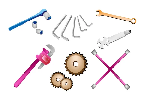 A Set of Auto Repair Tools Kits — Stock Vector