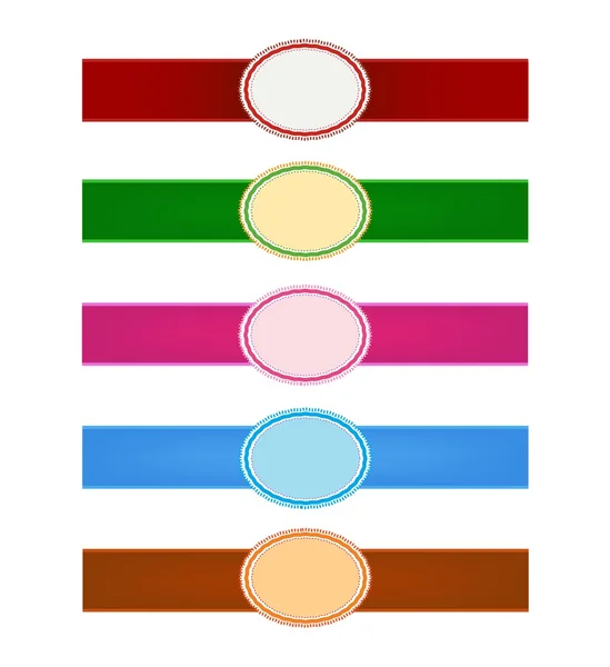 Illustration colorée Ensemble d'étiquettes vintage ovale rétro — Image vectorielle