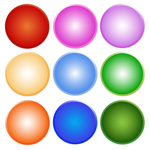 Colorful Illustration Set of Shiny Circle Label