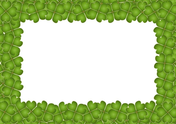 Een illustratie van vier leaf clover frame met kopie ruimte — Stockvector