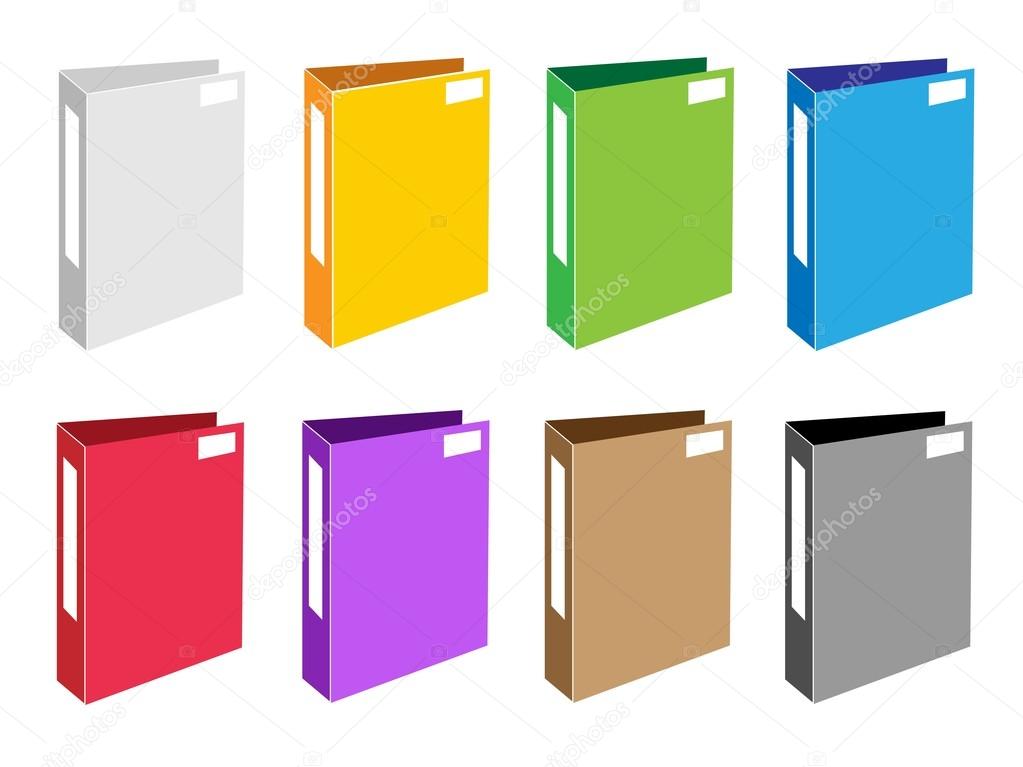 Colorful Illustration Set of Office Folder Icons