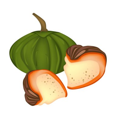 beyaz zemin üzerinde kabak ile lezzetli yumurta muhallebi