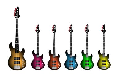 Beautiful Heavy Metal Electric Guitar on White Background clipart