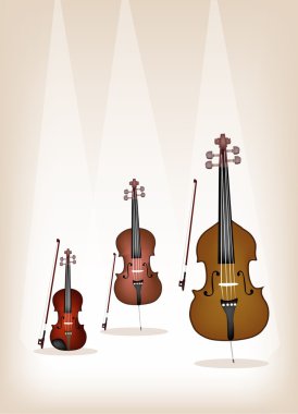 güzel müzik aleti dizeleri kahverengi zemin üzerinde
