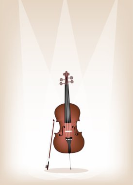 sahne zemin üzerine güzel bir kahverengi viyolonsel