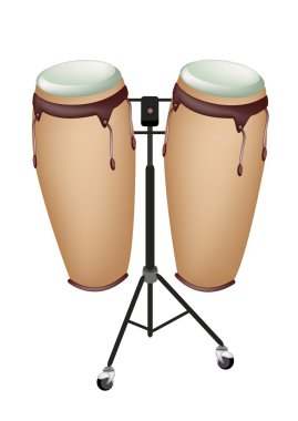 Beautiful Musical Instrument of Congas on Stand clipart