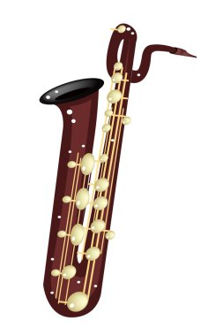 A Musical Baritone Saxophone Isolated on White Background clipart