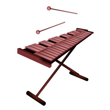 ksilofon veya beyaz zemin üzerine izole marimba