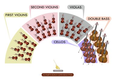 yaylı çalgılar senfonik orkestra için diyagramı