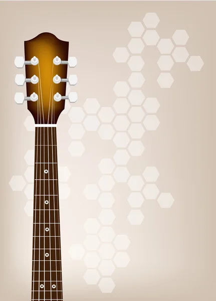 Ponte de guitarra acústica em fundo marrom bonito — Vetor de Stock
