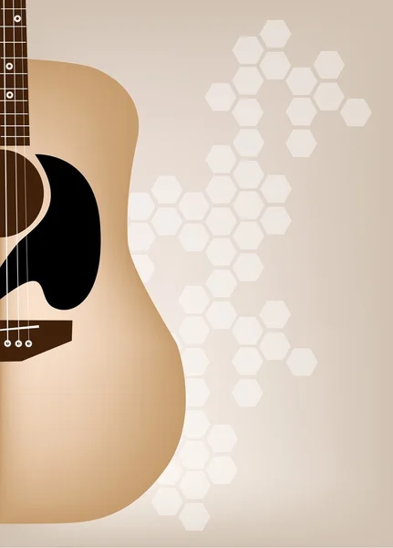 Eine elegante Gitarre auf schönem braunem Hintergrund — Stockvektor