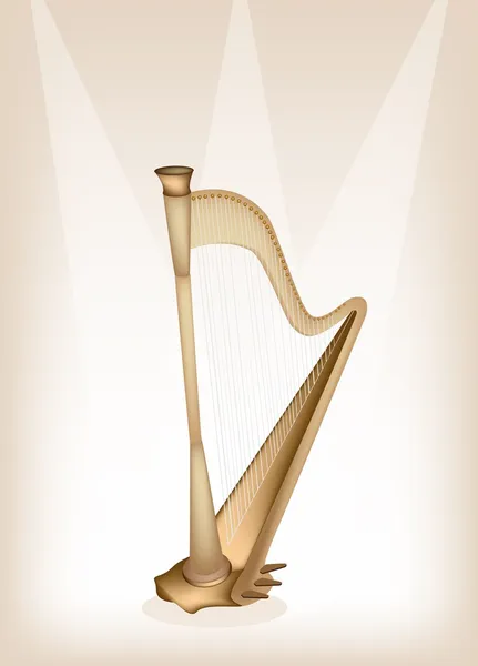 Een mooie harp op bruine fase achtergrond — Stockvector