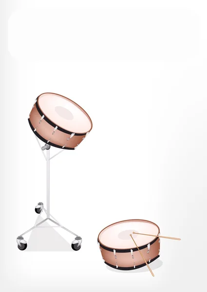 Dos hermosa caja tambor sobre fondo blanco — Vector de stock