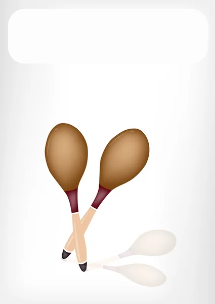 Dos hermosas maracas con una bandera blanca — Vector de stock