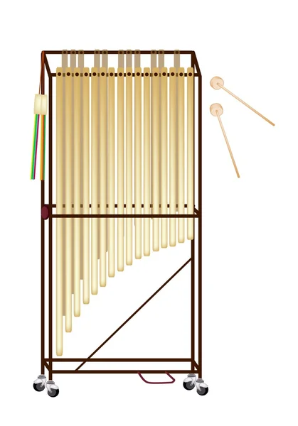 孤立在白色背景上的音乐管状钟铃 — 图库矢量图片