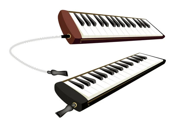 Dois melodica musical isolado em fundo branco — Vetor de Stock