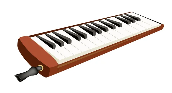 Uma Melodica Musical Isolada em Fundo Branco — Vetor de Stock