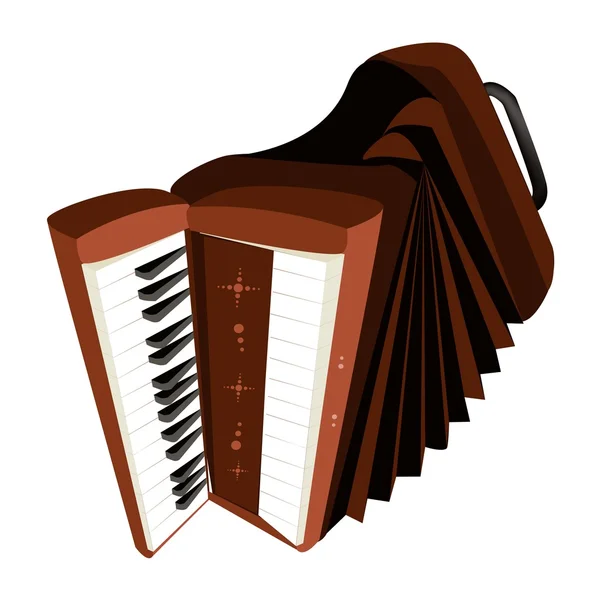 A Retro Accordion Isolated on White Background — Stock Vector