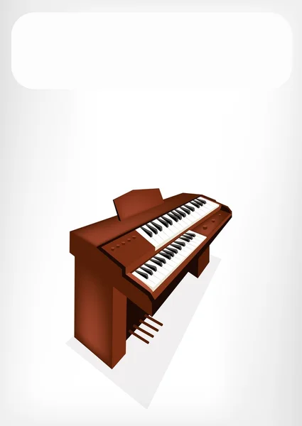Un orgue à tuyaux rétro avec une bannière blanche — Image vectorielle