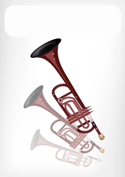 A Musical Trumpet with A White Banner — Stock Vector