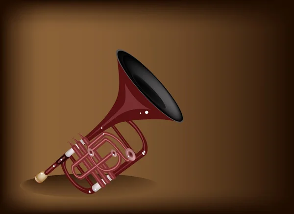 Un cornet musical sur fond brun foncé — Image vectorielle