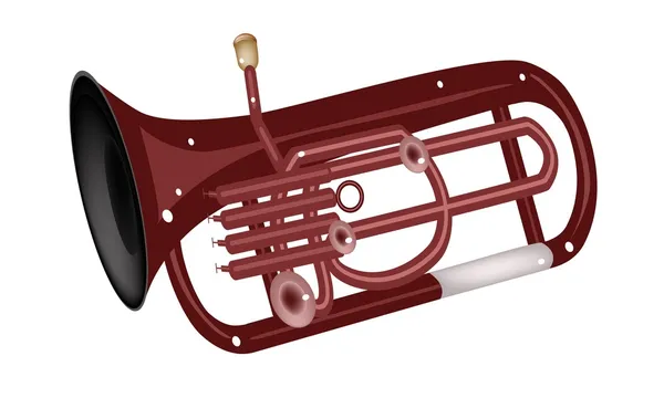 Een muzikale euphonium geïsoleerd op witte achtergrond — Stockvector