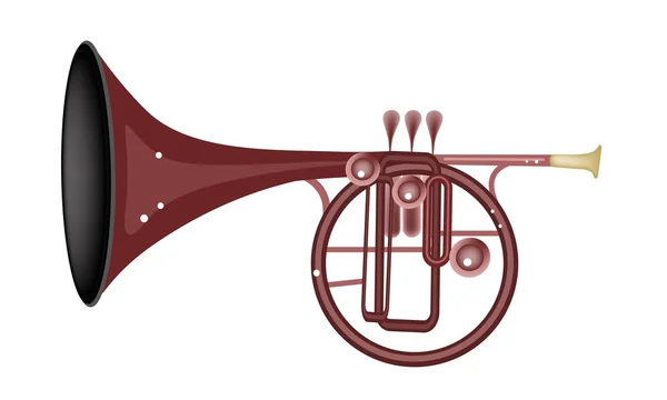 Hudební rovnou mellophone izolovaných na bílém pozadí — Stockový vektor