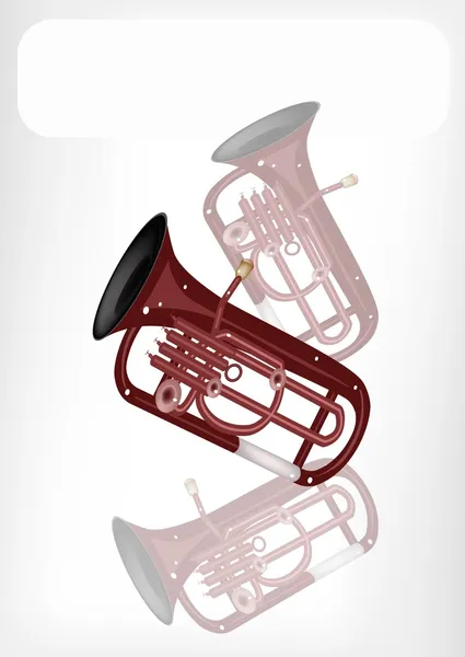 A Musical Euphonium with A White Banner — Stock Vector